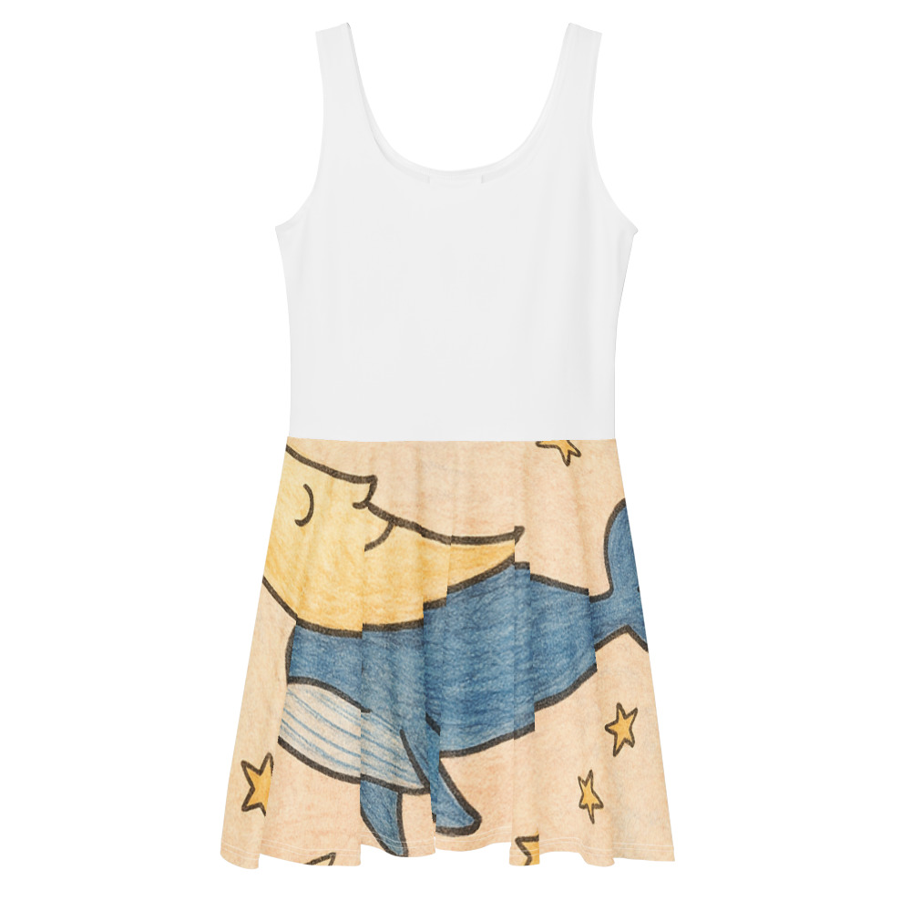 Moonlight Whale Over Pastel City