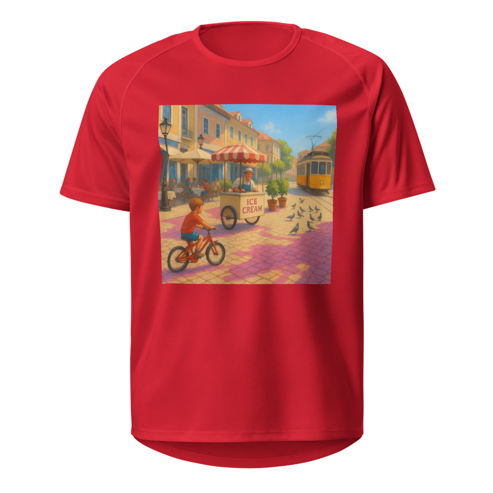 Magenta Shadows on Cobblestone Plaza view 5