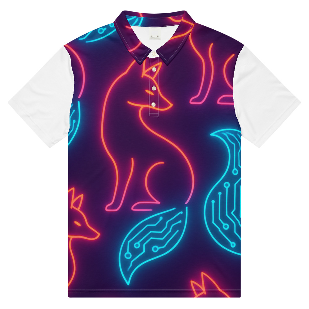 Neon Fox Circuitry Pattern view 2