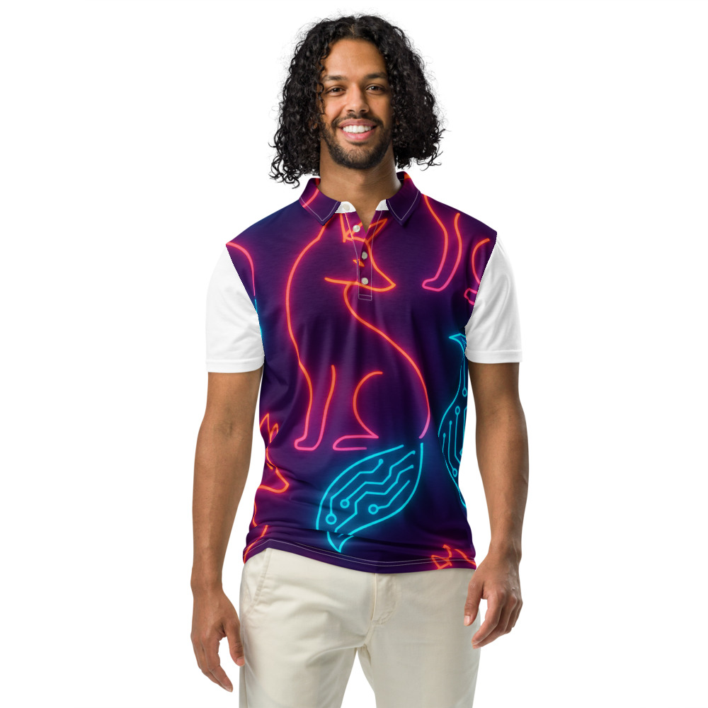 Neon Fox Circuitry Pattern