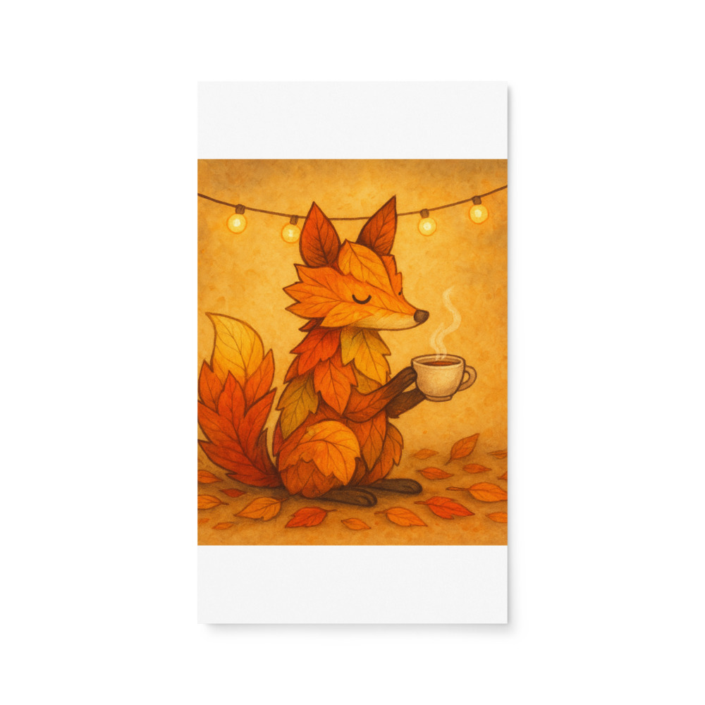 Cozy Leaf Fox Tea Time