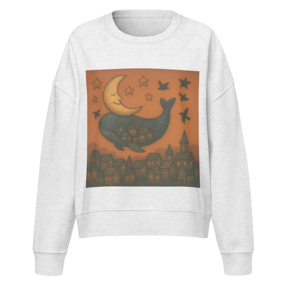 Embroidered Moonlit Patchwork Whale view 4