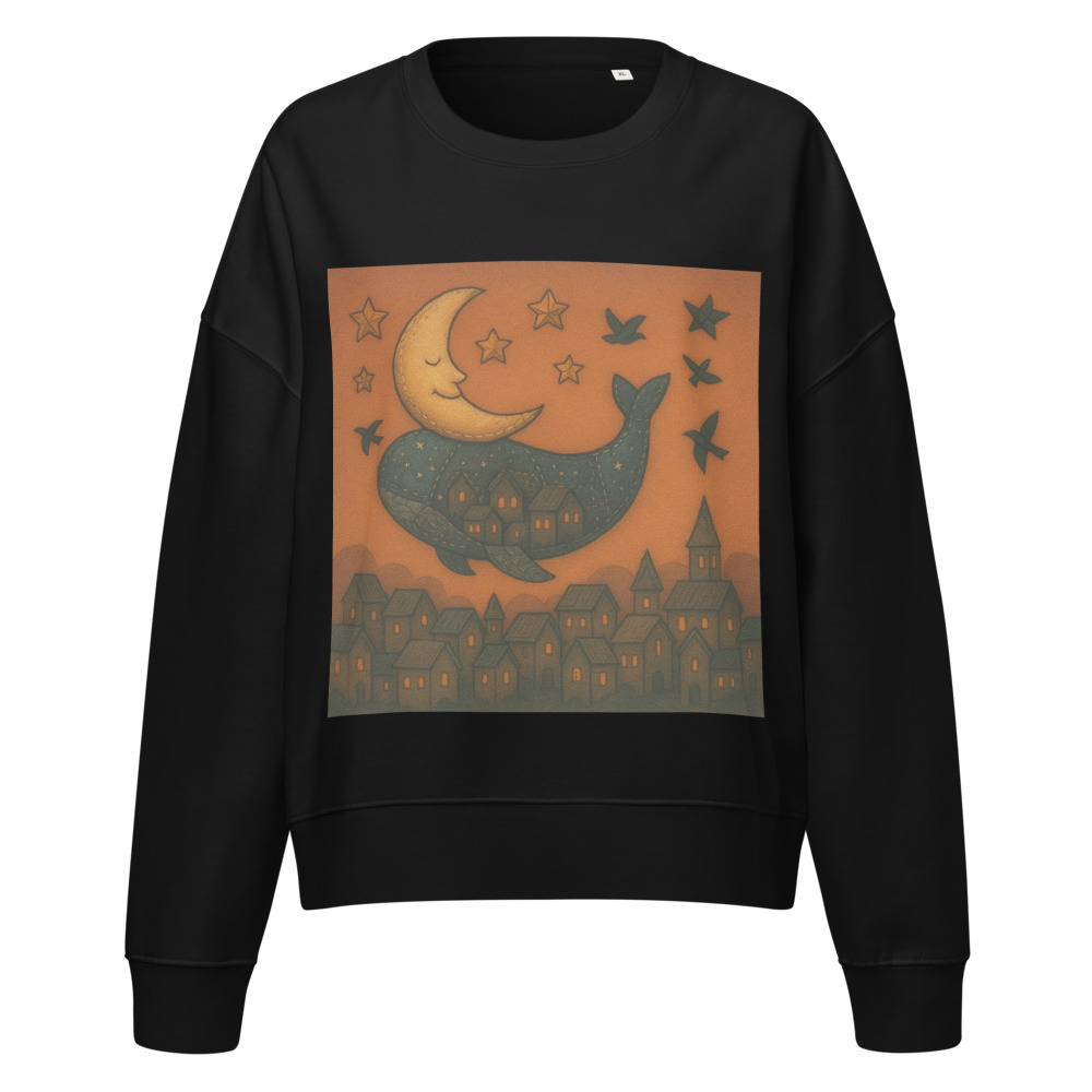 Embroidered Moonlit Patchwork Whale view 3