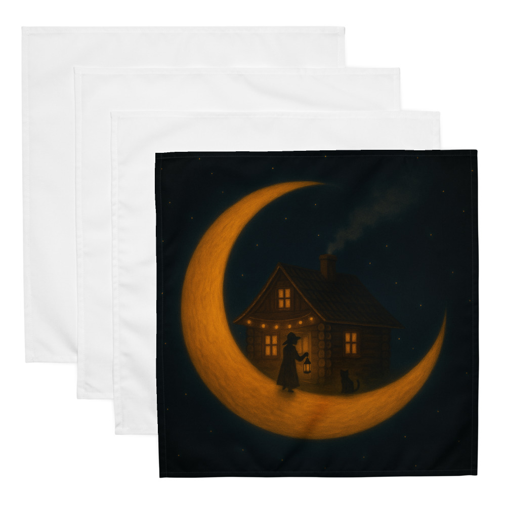 Moonlit Cottage and Porch Cat view 2