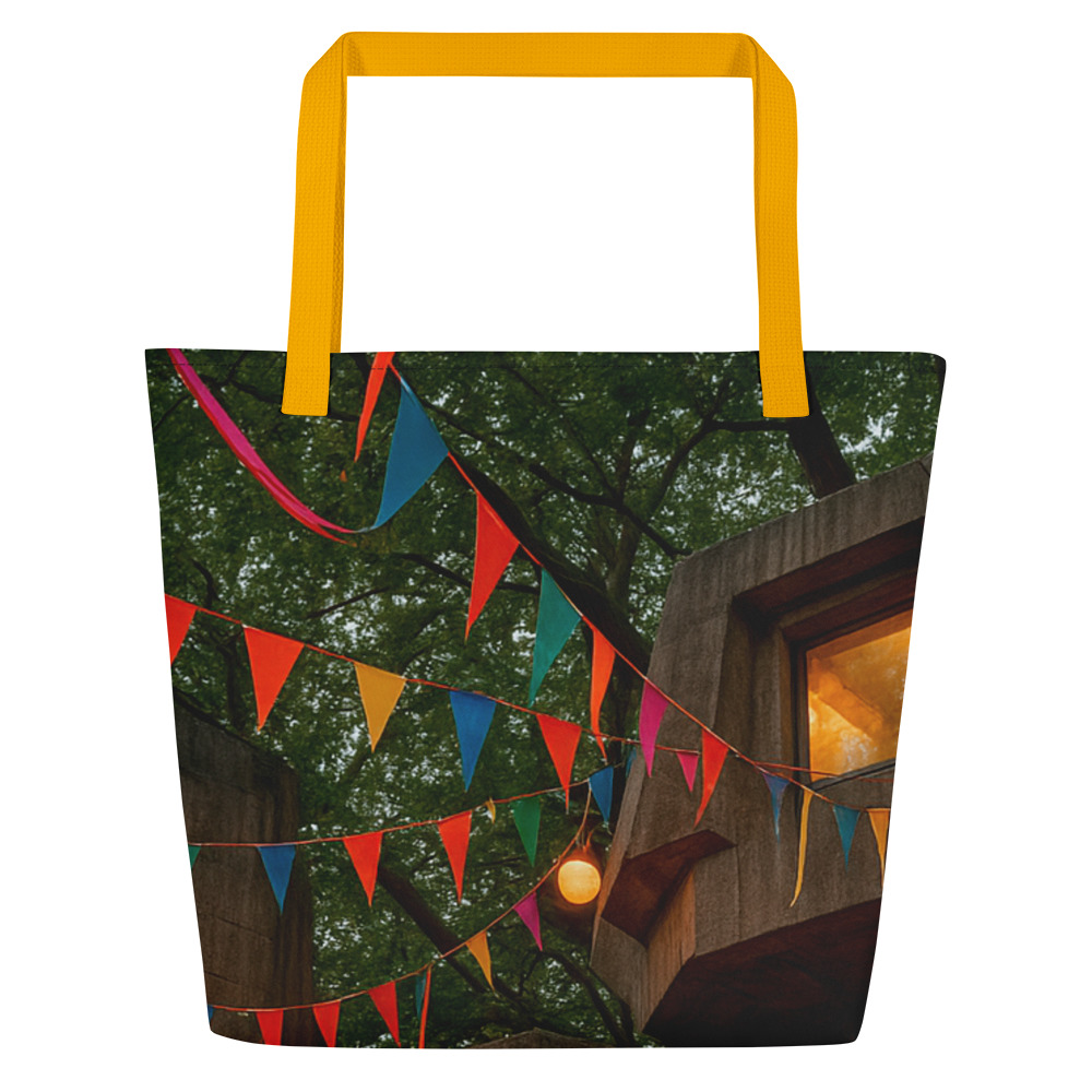 Lanternlit Brutalist Treehouse Pods