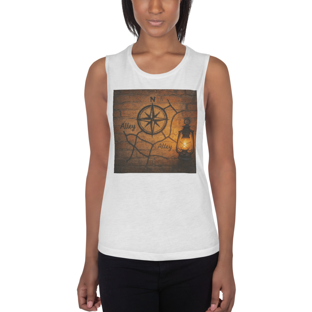 Lanternlit Alleyway Compass Mural