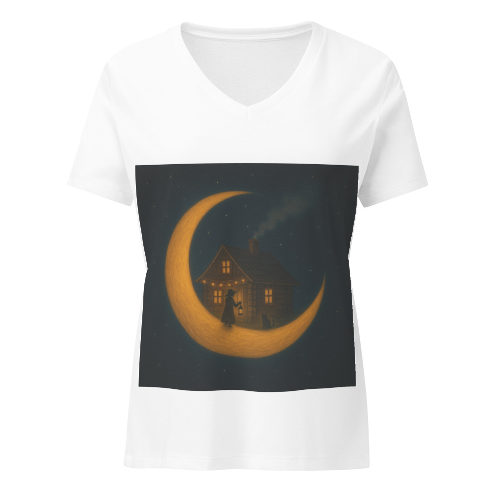 Moonlit Cottage and Porch Cat