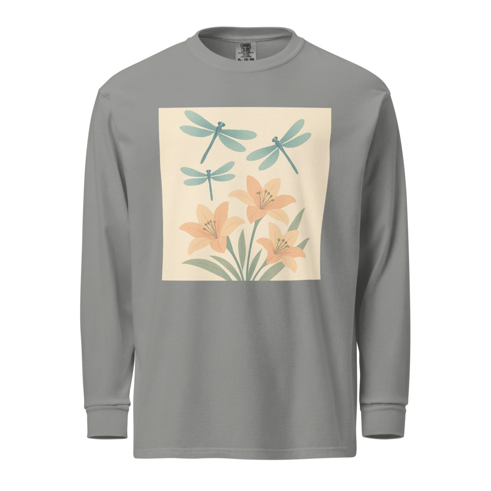 Dragonflies Over Peach Lilies view 5