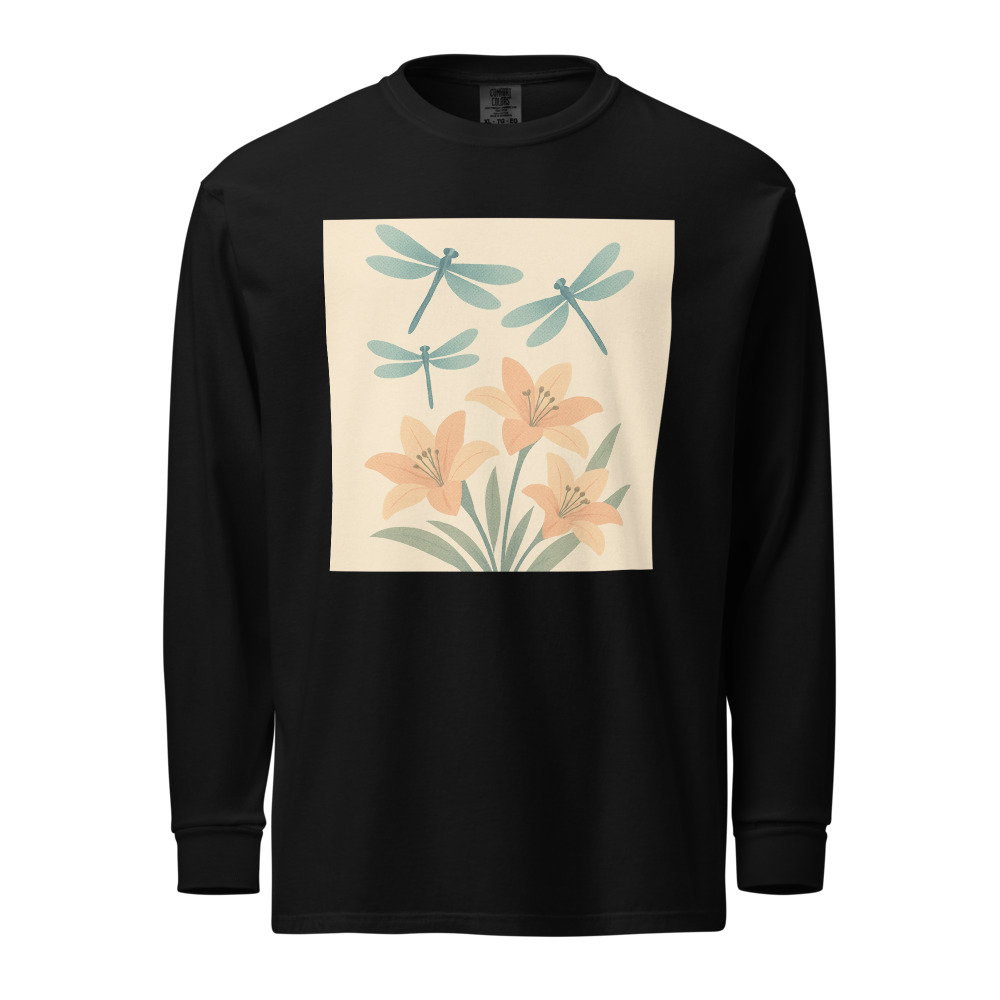 Dragonflies Over Peach Lilies view 3