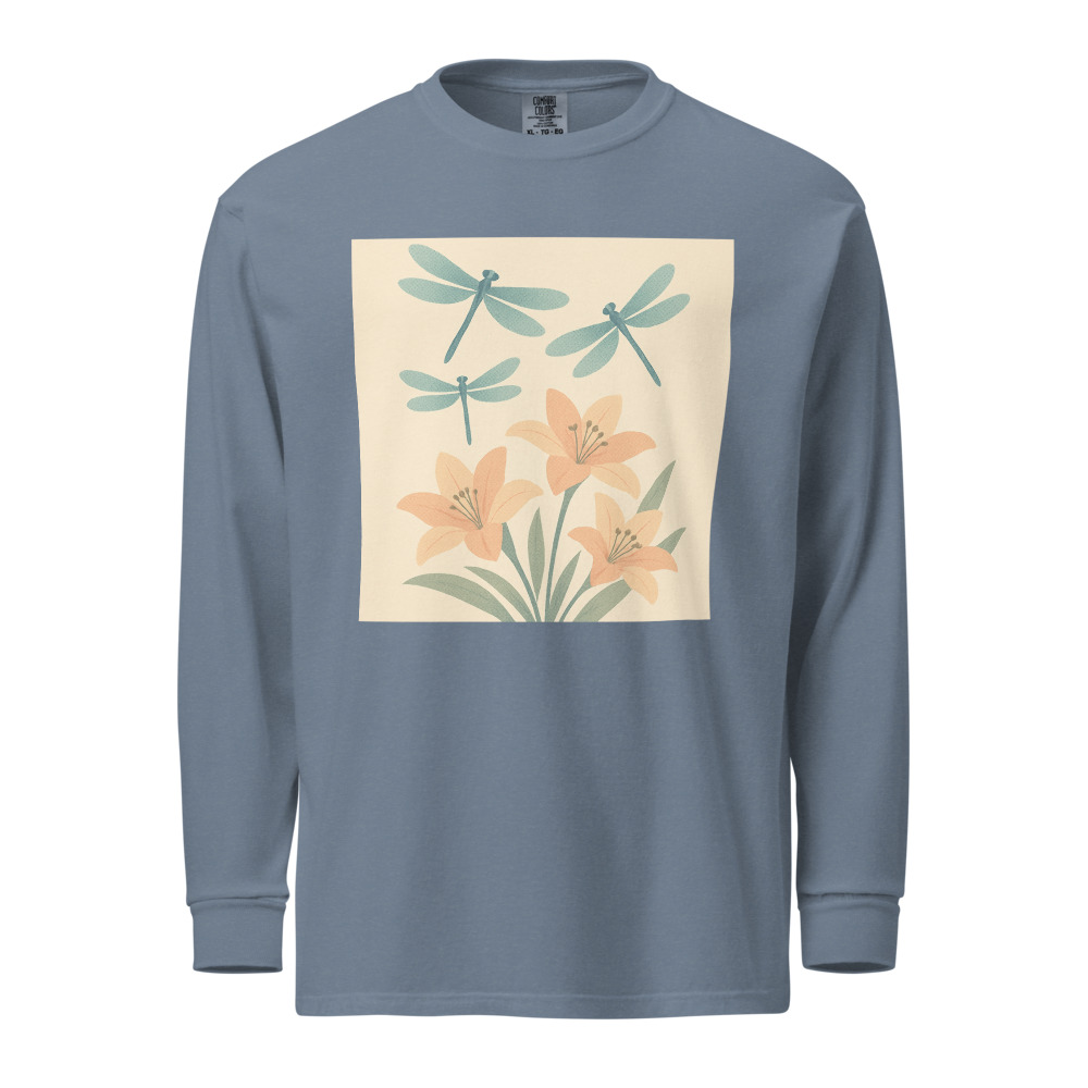 Dragonflies Over Peach Lilies view 4