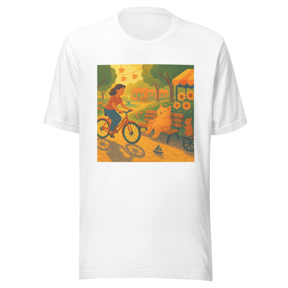 Sunlit Bike Ride with Flower Basket