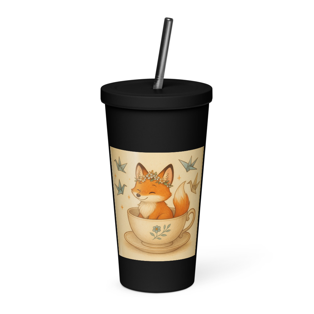 Teacup Fox with Flower Crown view 3