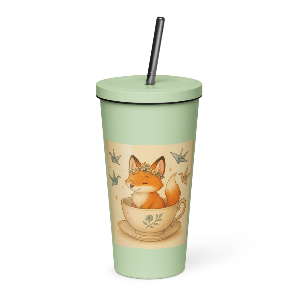 Teacup Fox with Flower Crown view 4