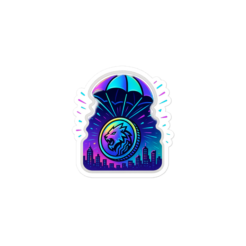 Holographic Lion Airdrop Sticker