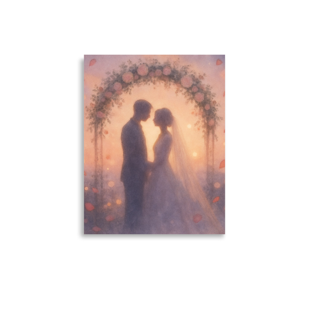 Sunset Vows Beneath Rose Arch