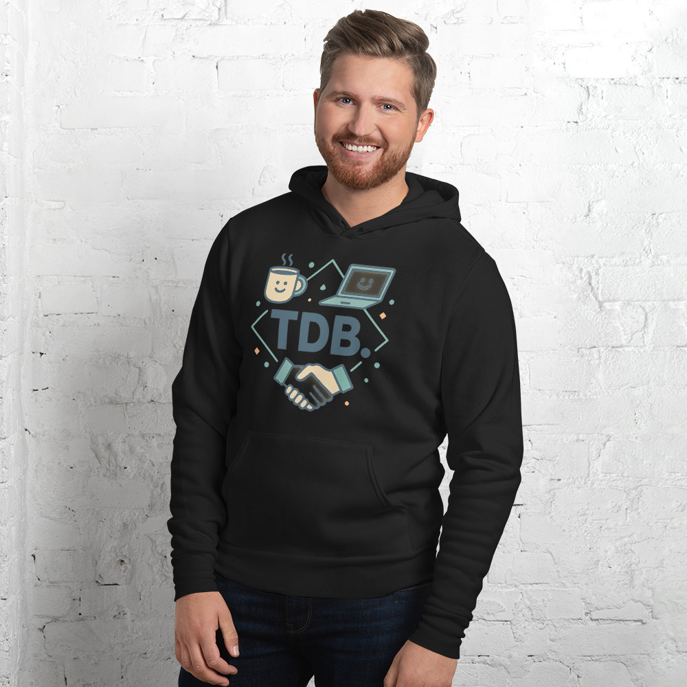 TDB. Coffee, Code & Collaboration Hoodie view 4