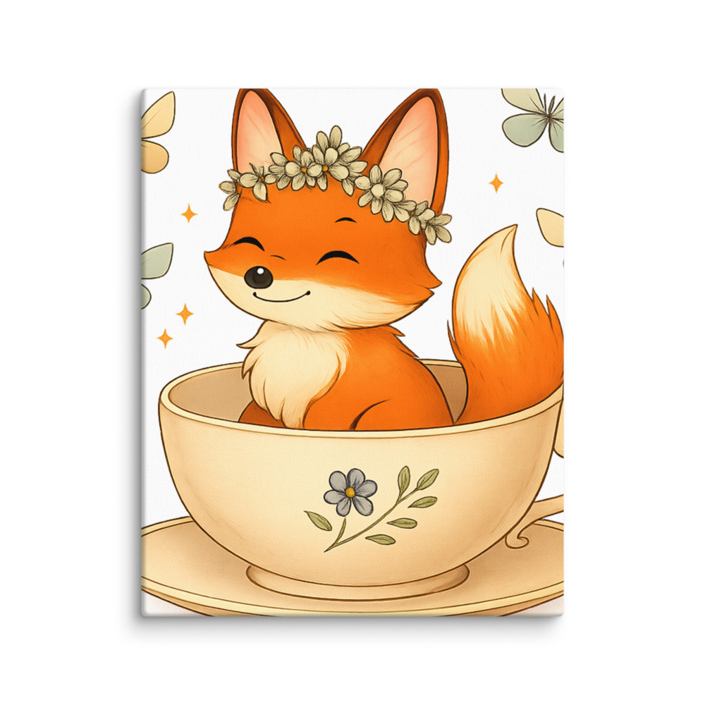 Butterfly Garden Teacup Fox
