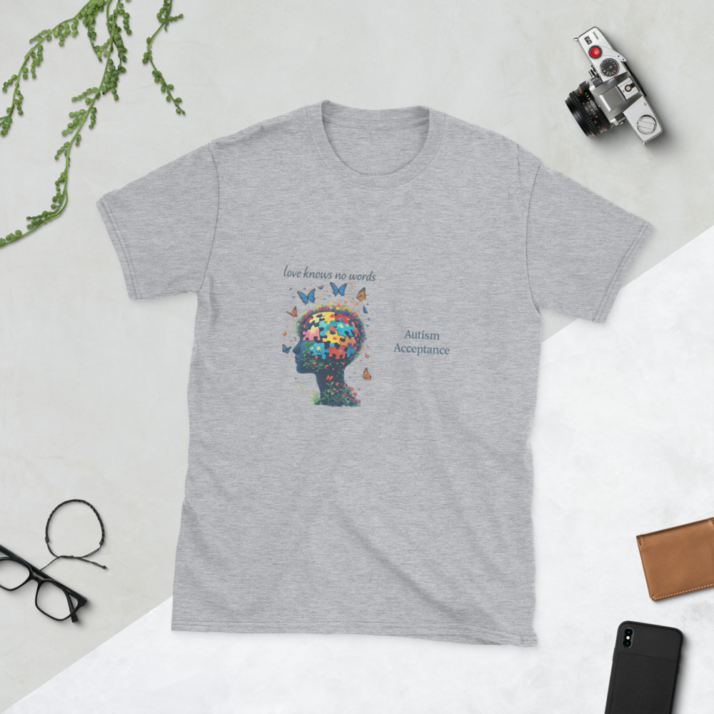 Love Knows No Words Autism Acceptance Tee view 6