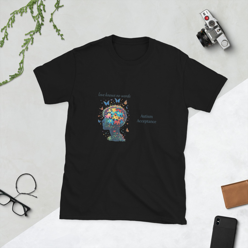 Love Knows No Words Autism Acceptance Tee view 3