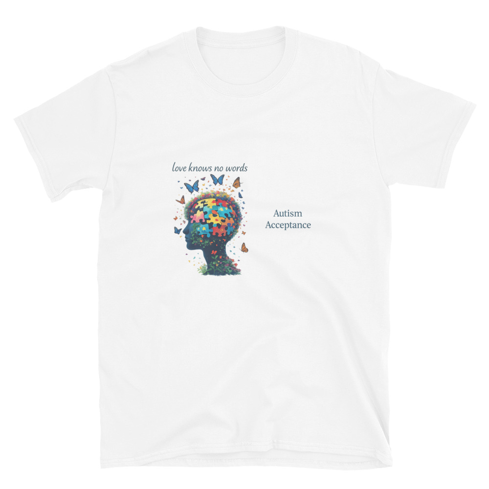 Love Knows No Words Autism Acceptance Tee view 2