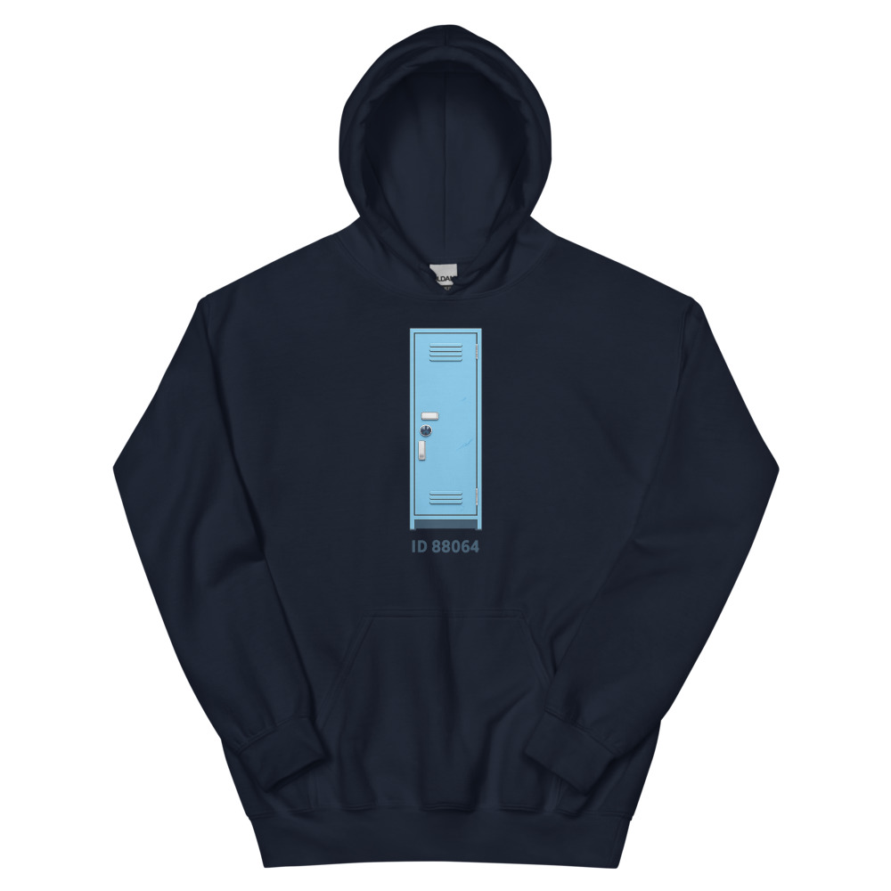 Retro Blue Locker Hoodie ID 88064 view 4