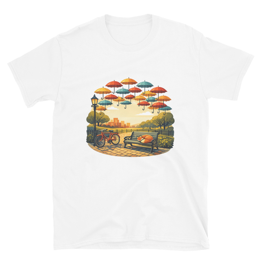 Fox Beneath Floating Umbrellas