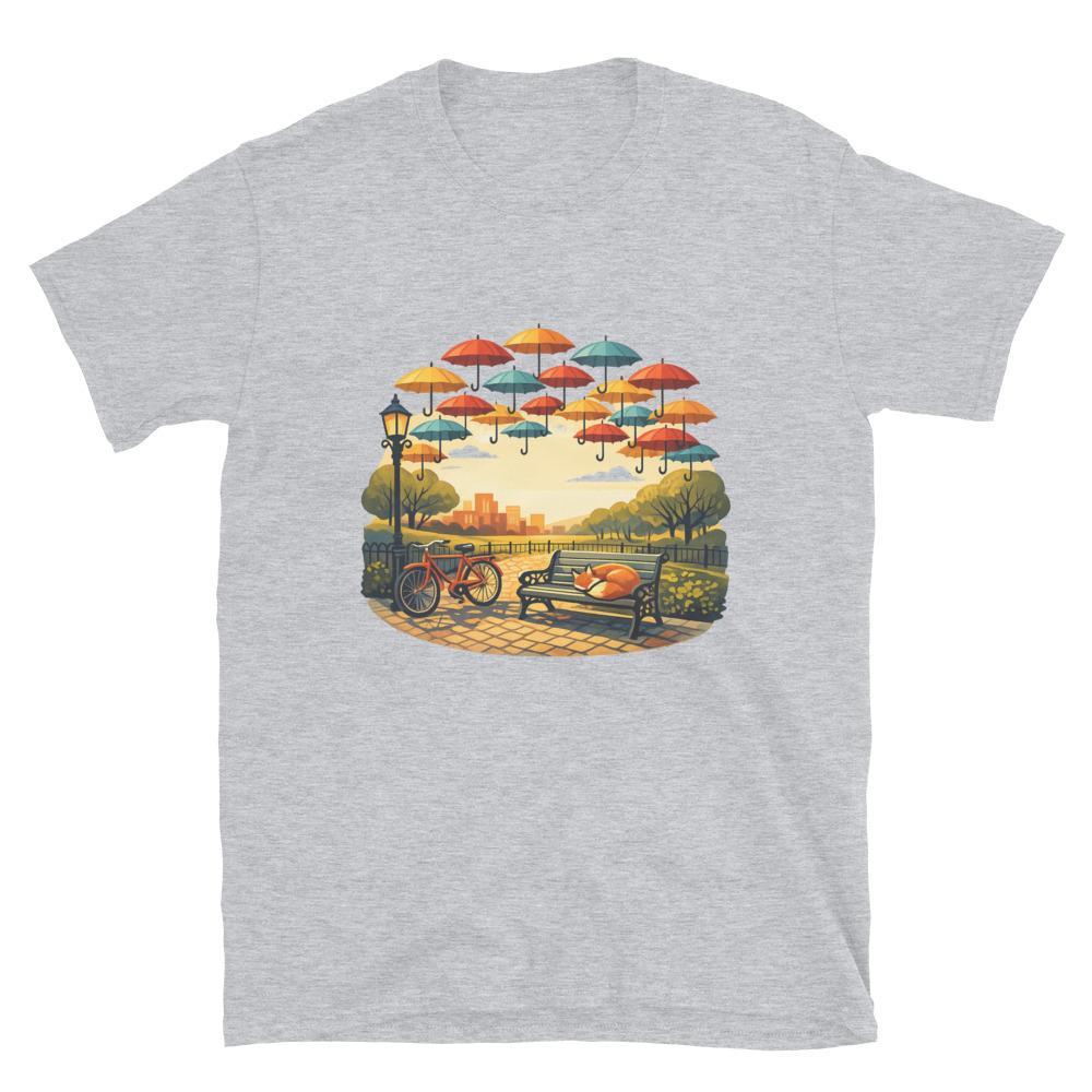 Fox Beneath Floating Umbrellas view 6