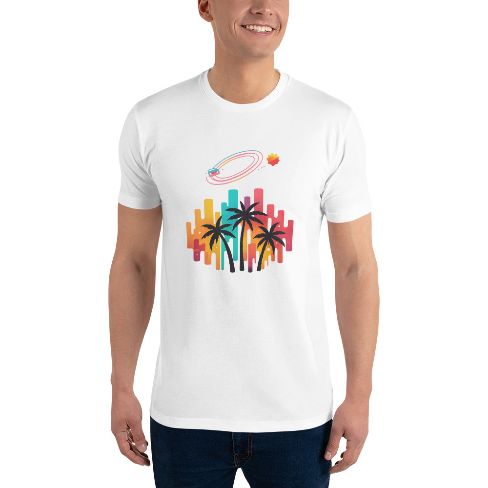 Neon Soundwave Palm Skyline