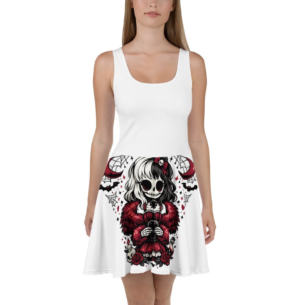 Burgundy Gothic Skull Cloak Girl