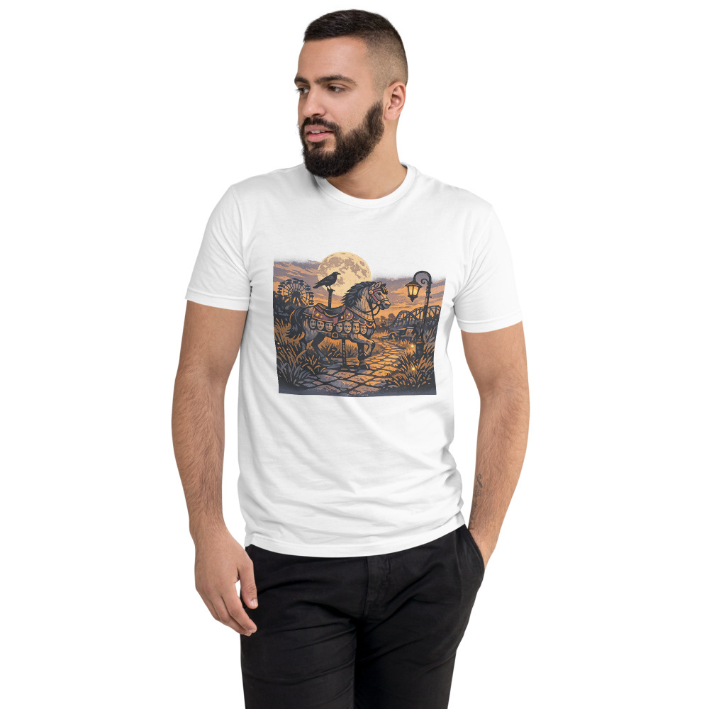 Moonlit Raven Carousel Horse Art