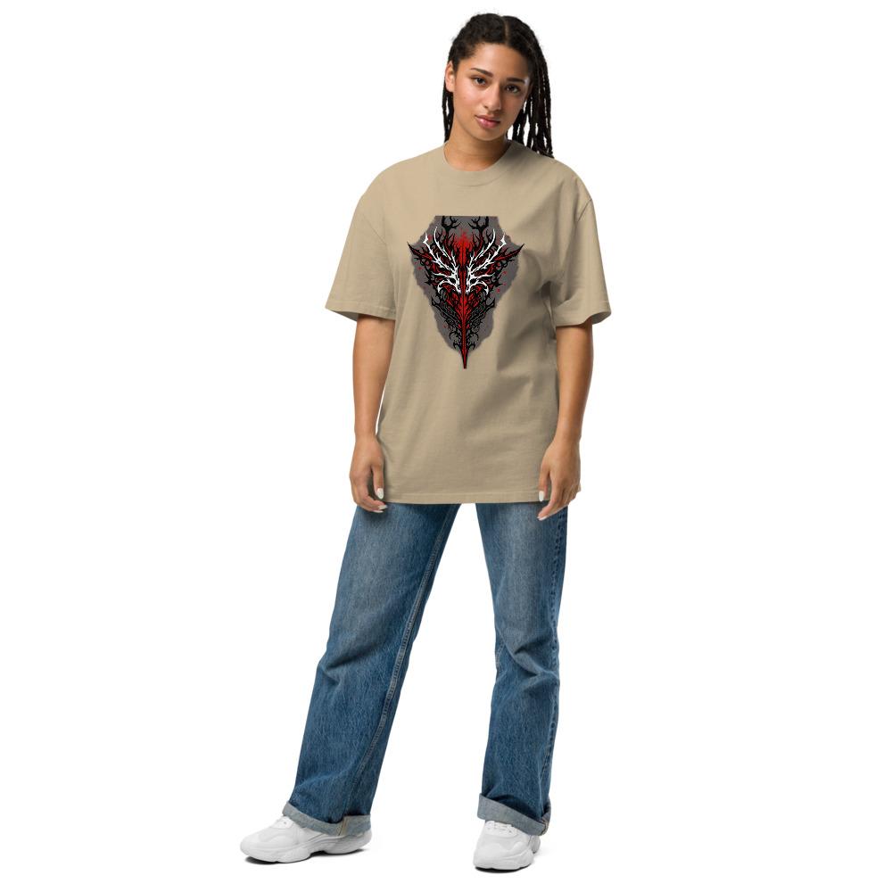 Red Black Tribal Burning Skull