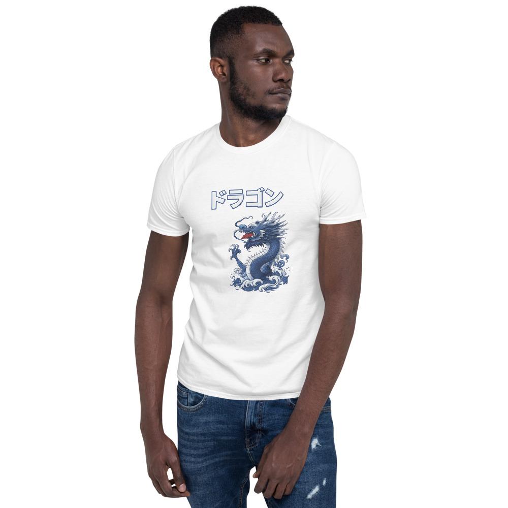 Blue Dragon Roaring Japanese Text Hoodie Art