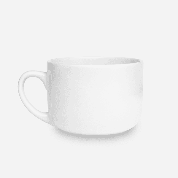White Ceramic Latte Mug, 25oz