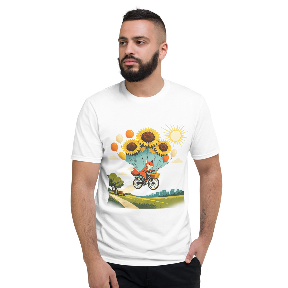 Fox on Bicycle Sunflower Balloon