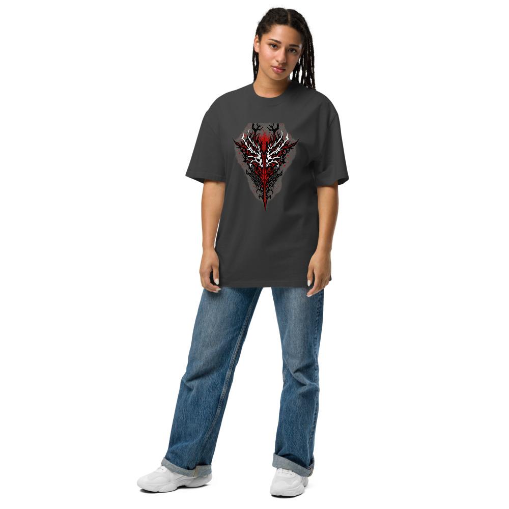 Red Black Tribal Burning Skull